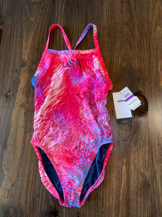 NWT Nike (32) Brand New Pink Tie Dye US Olympic Team One Piece Swimsuit