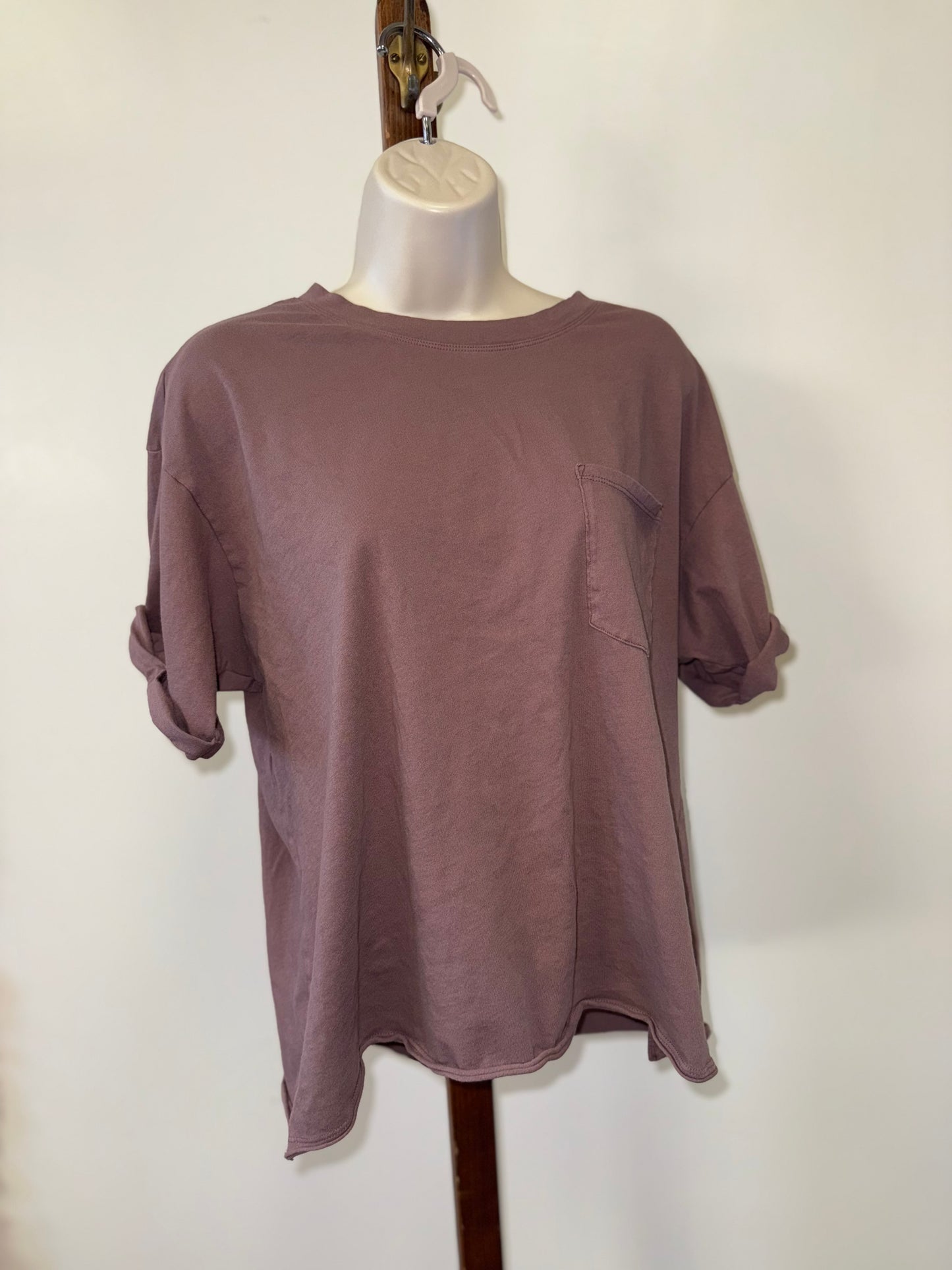 American Eagle (Large) Brown Cropped Pocket Tee