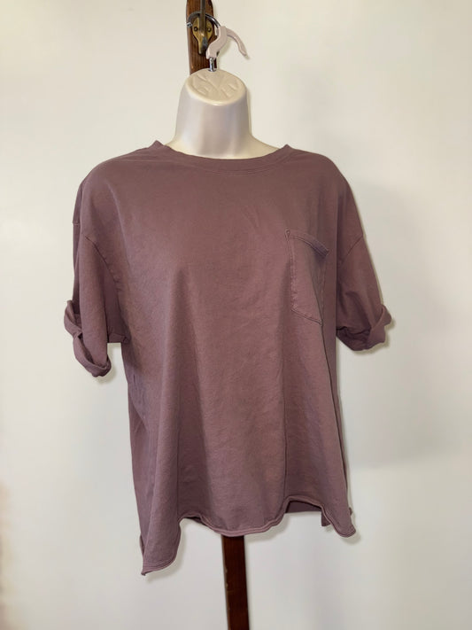 American Eagle (Large) Brown Cropped Pocket Tee