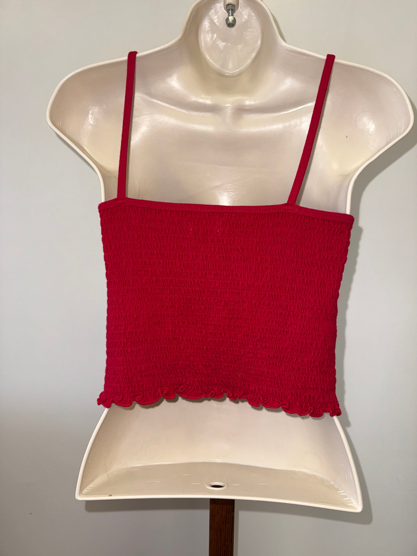 Hollister (Medium) Red Cropped Scrunched Tank Top