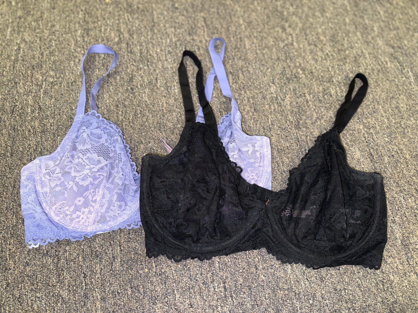 Savage X Fenty (36DD) Black and Purple Lace SET OF BRAS