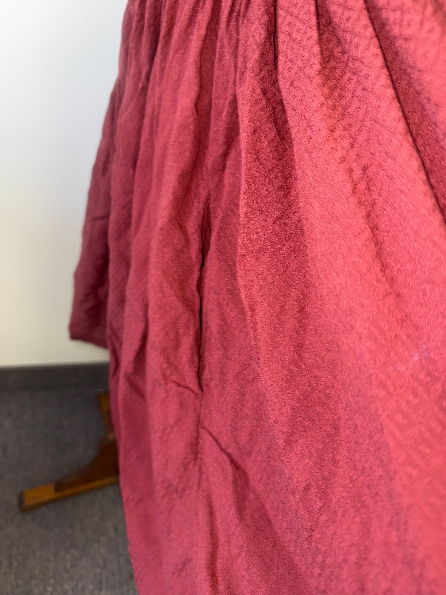 Free People (Medium) Maroon Flowy Romper with Tied Strap Shoulders