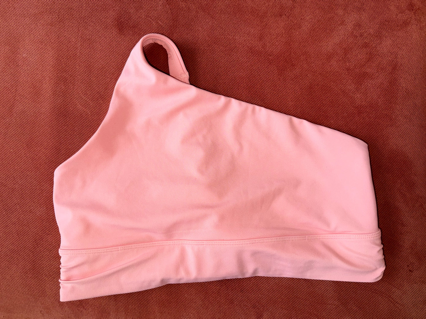 Athleta (XL) Pink One Shoulder Padded Sports Bra