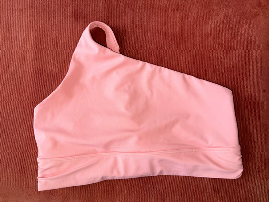 Athleta (XL) Pink One Shoulder Padded Sports Bra