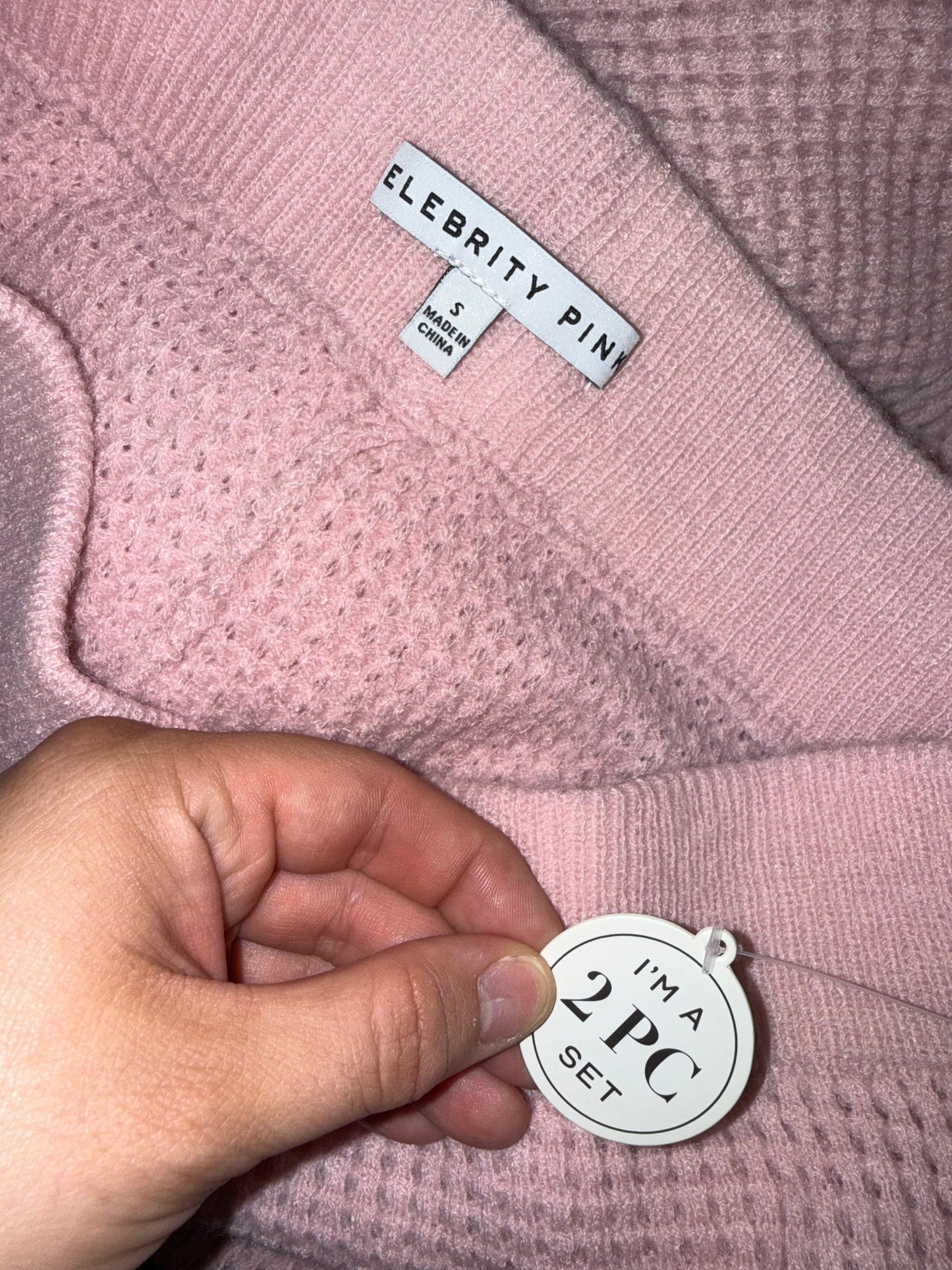 NWT Celebrity Pink (Small) Brand New Pink Soft Knit Hoodie & Shorts SET