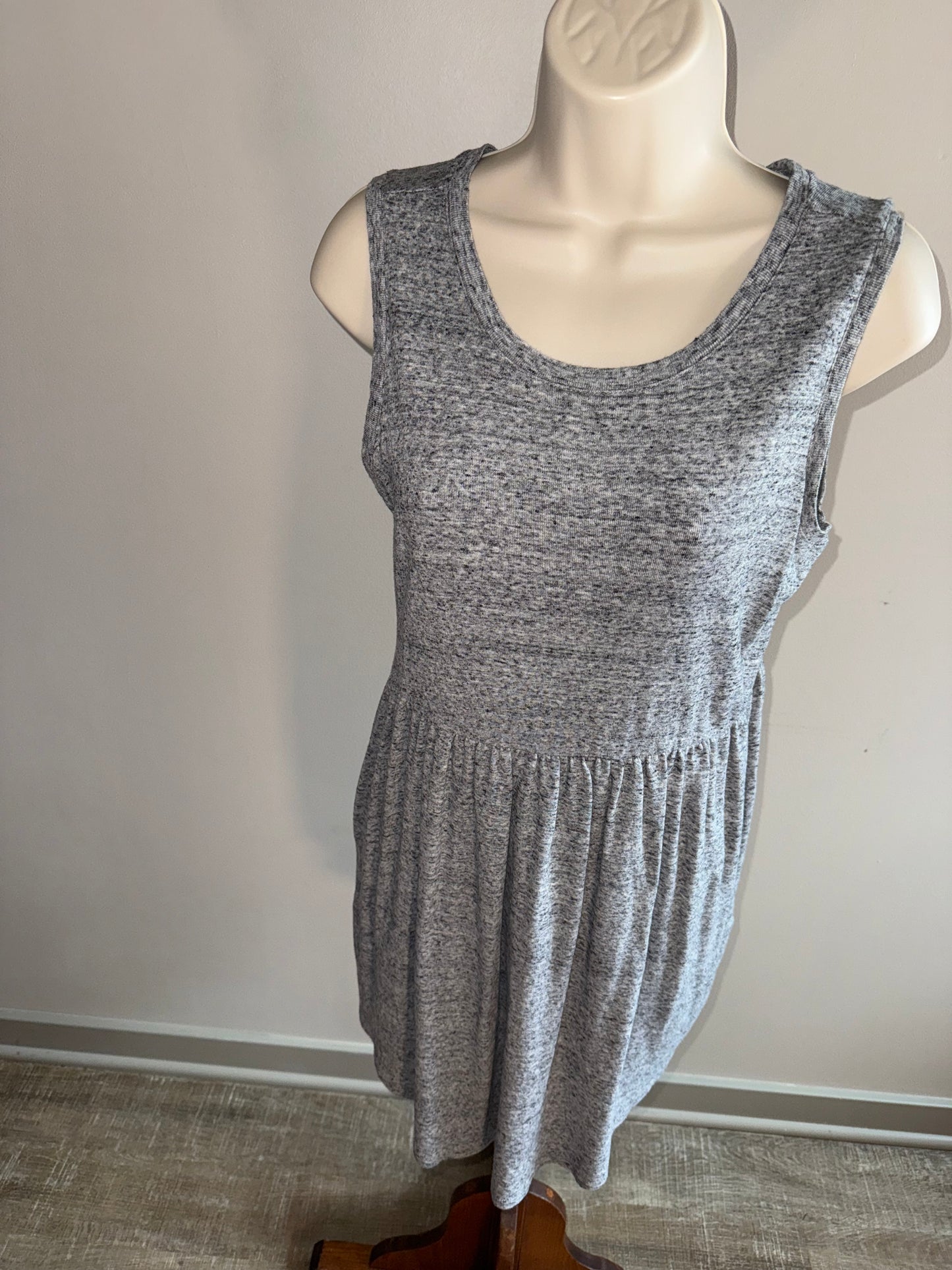 Maurices (Small) Grey Midi Loungewear Sleeveless Dress with Pockets