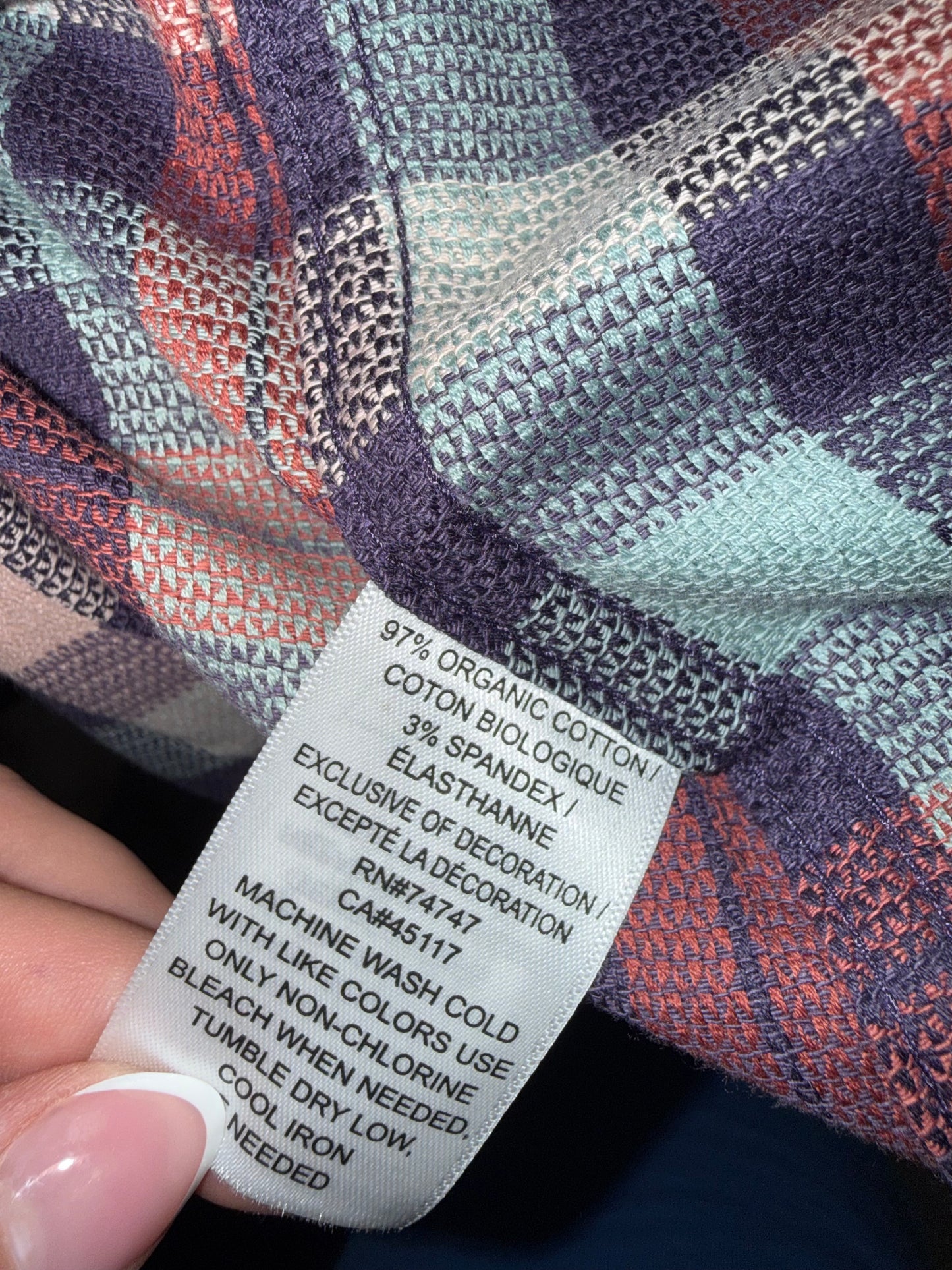 NWT Ascend (Medium) Brand New Purple Neutral Plaid Button Up