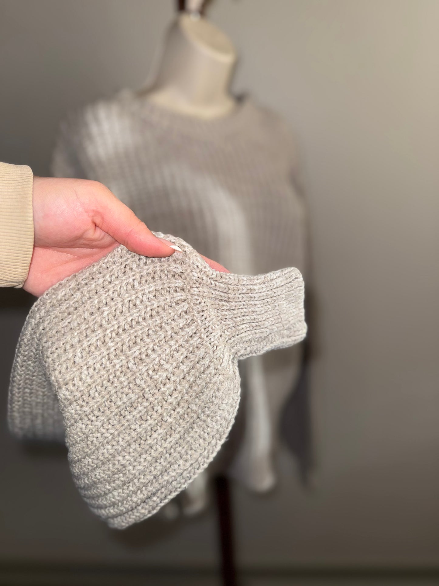 Zenana (Large) Cream Knit Sweater