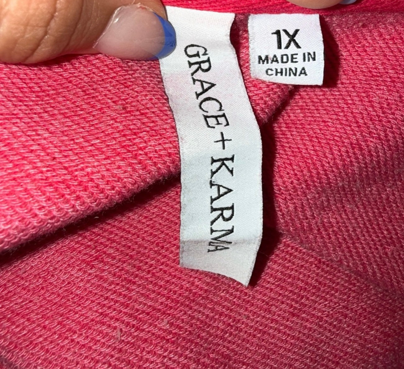 Grace + Karin (1X) Hot Pink Loose Fit Crewneck Pullover Sweatshirt