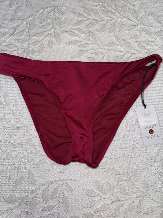 NWT Shade & Shore (XS) Brand New Maroon Low Rise Bikini Swim Bottoms