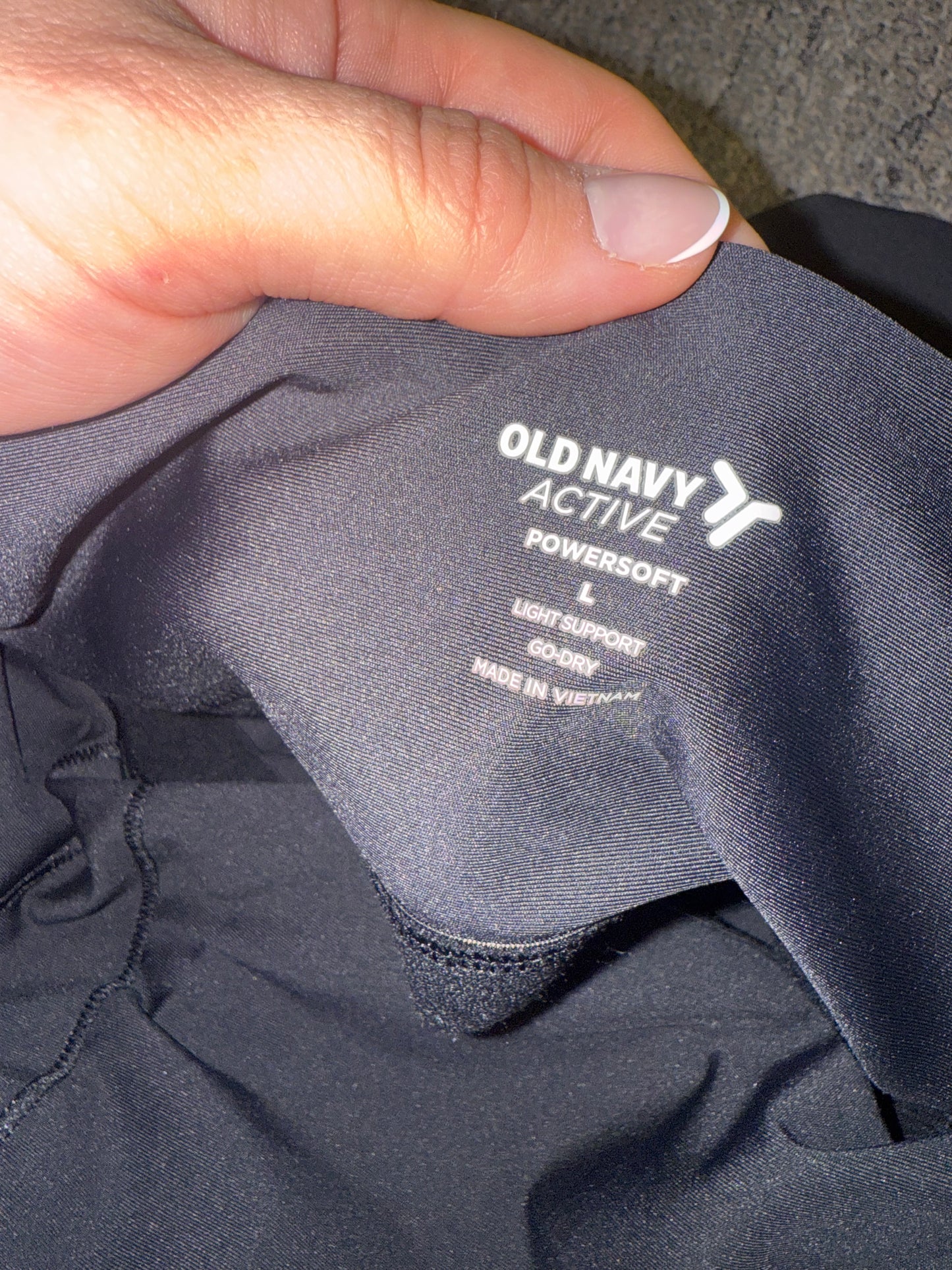 Old Navy Active (Large) Black Go Dry Powersoft Cropped Padded Tank Top