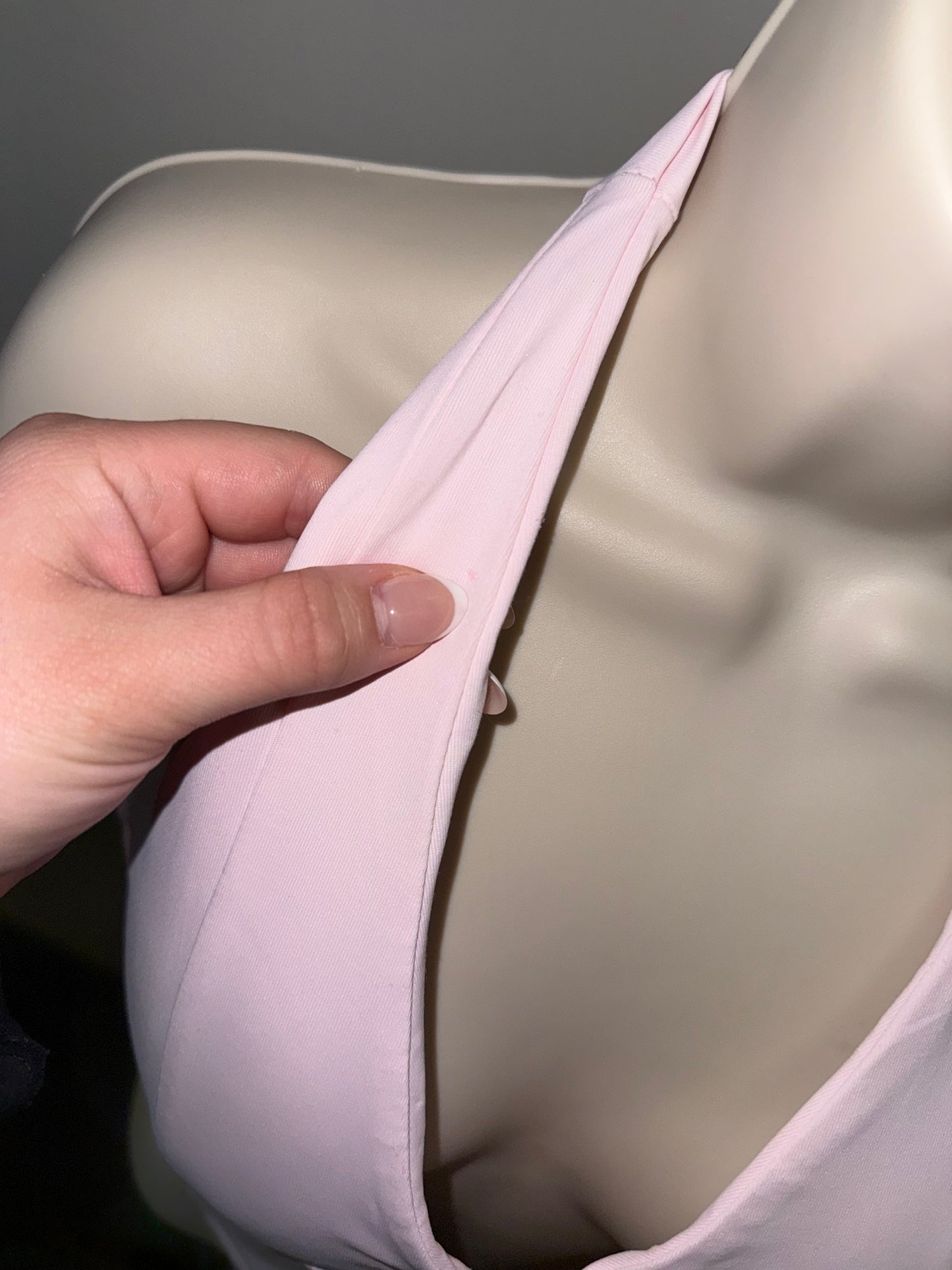 Pink Rose (Medium) Pink Luxy Contour Halter Neck Crop Top