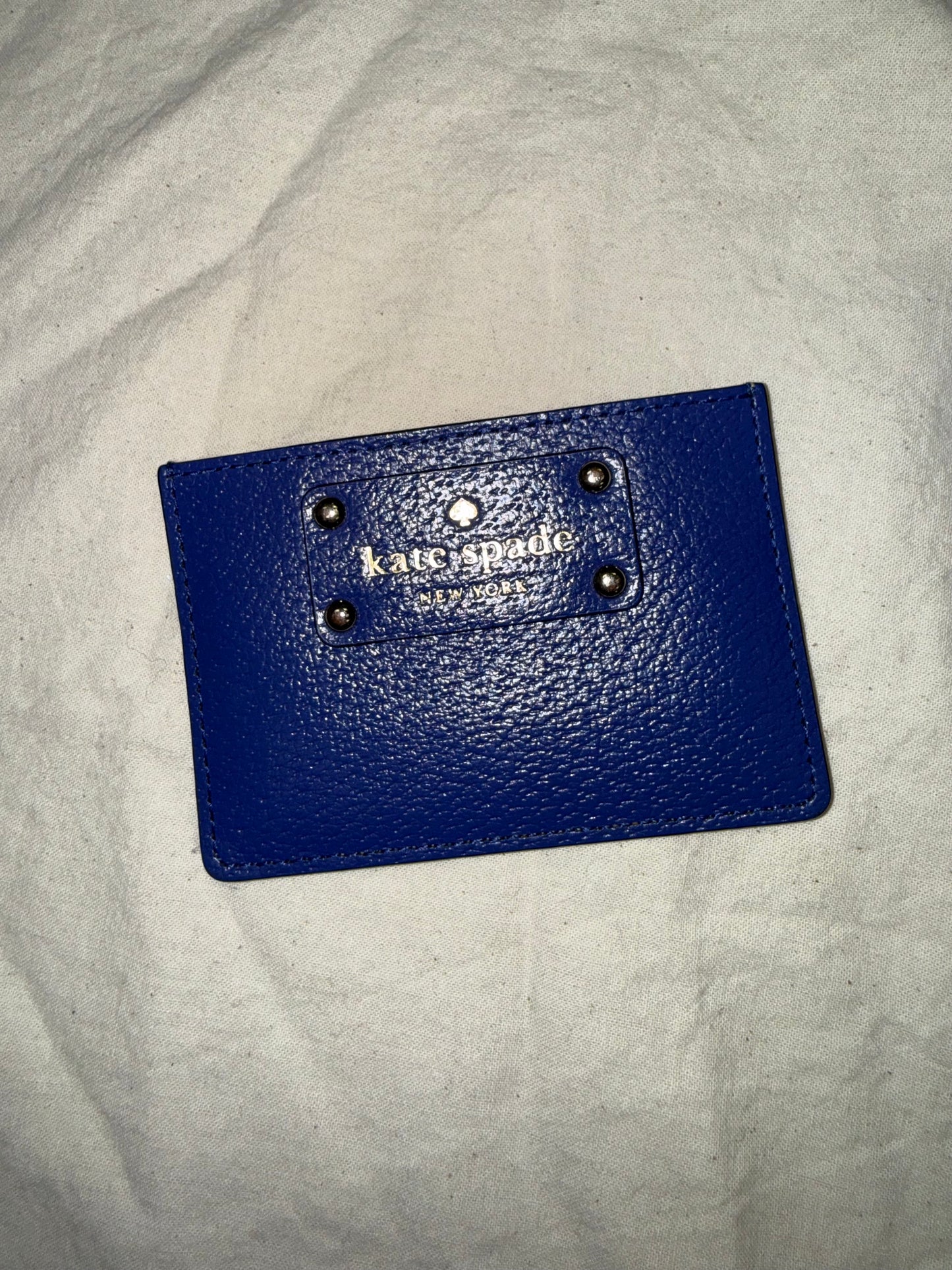 Kate Spade Blue and Tan Card Slot Holder