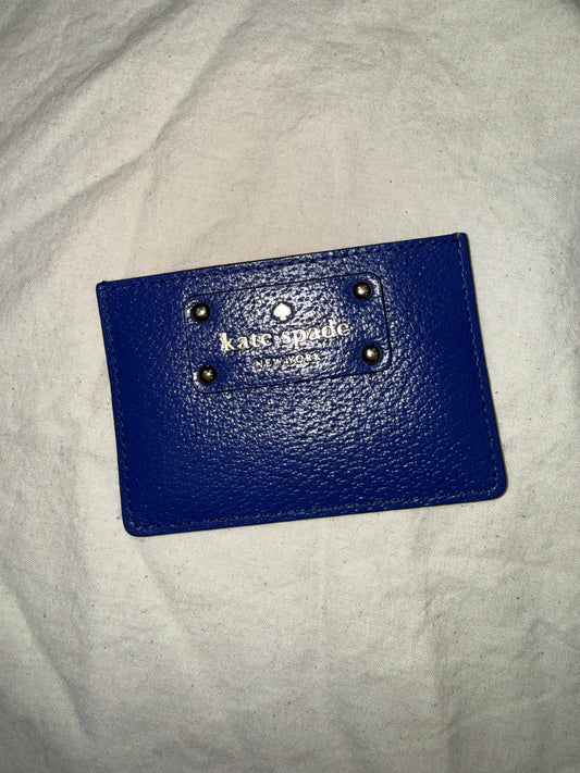 Kate Spade Blue and Tan Card Slot Holder