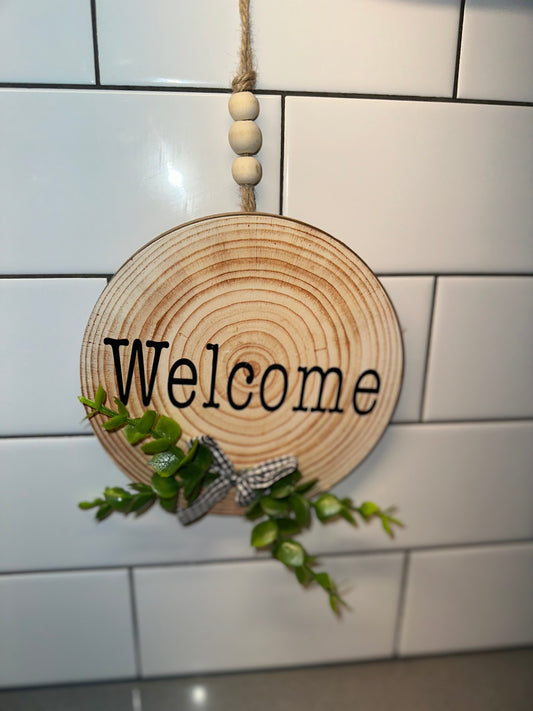 Brand New ‘Welcome’ Hanging Wooden Decor