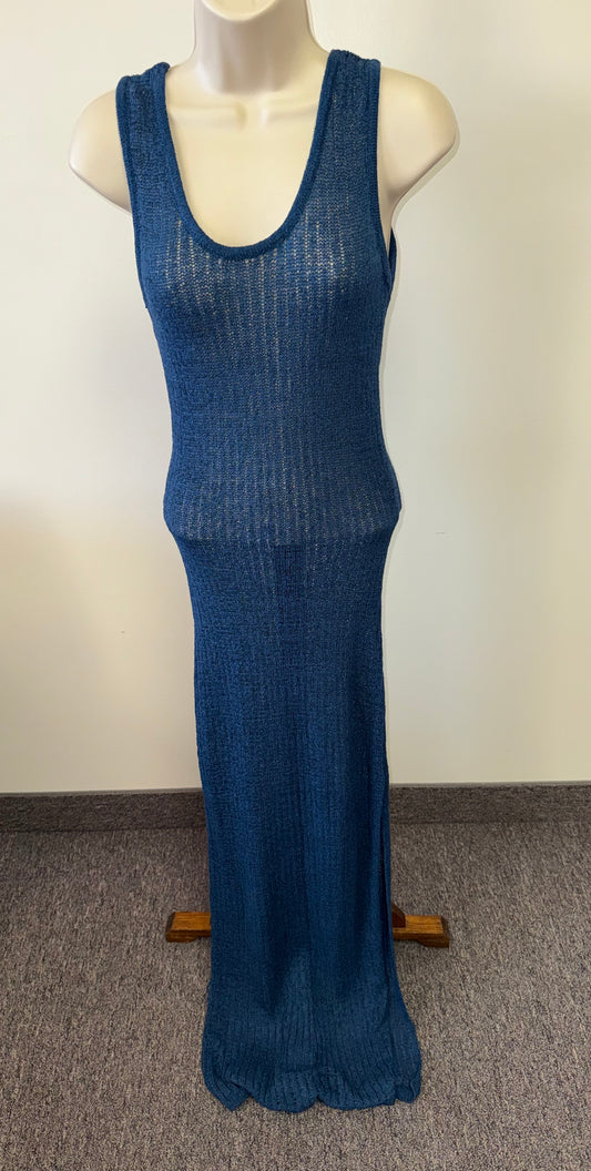 NWT Shade & Shore (Medium) Brand New Blue Knit Coverup Swim Dress