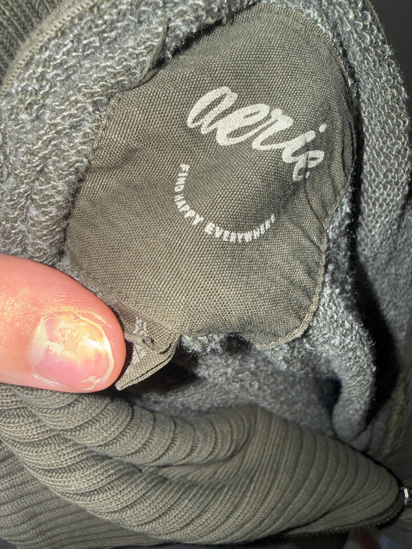 Aerie (XL) Green Ribbed Fold-Over Neck 3/4 Zip Up Sweatshirt