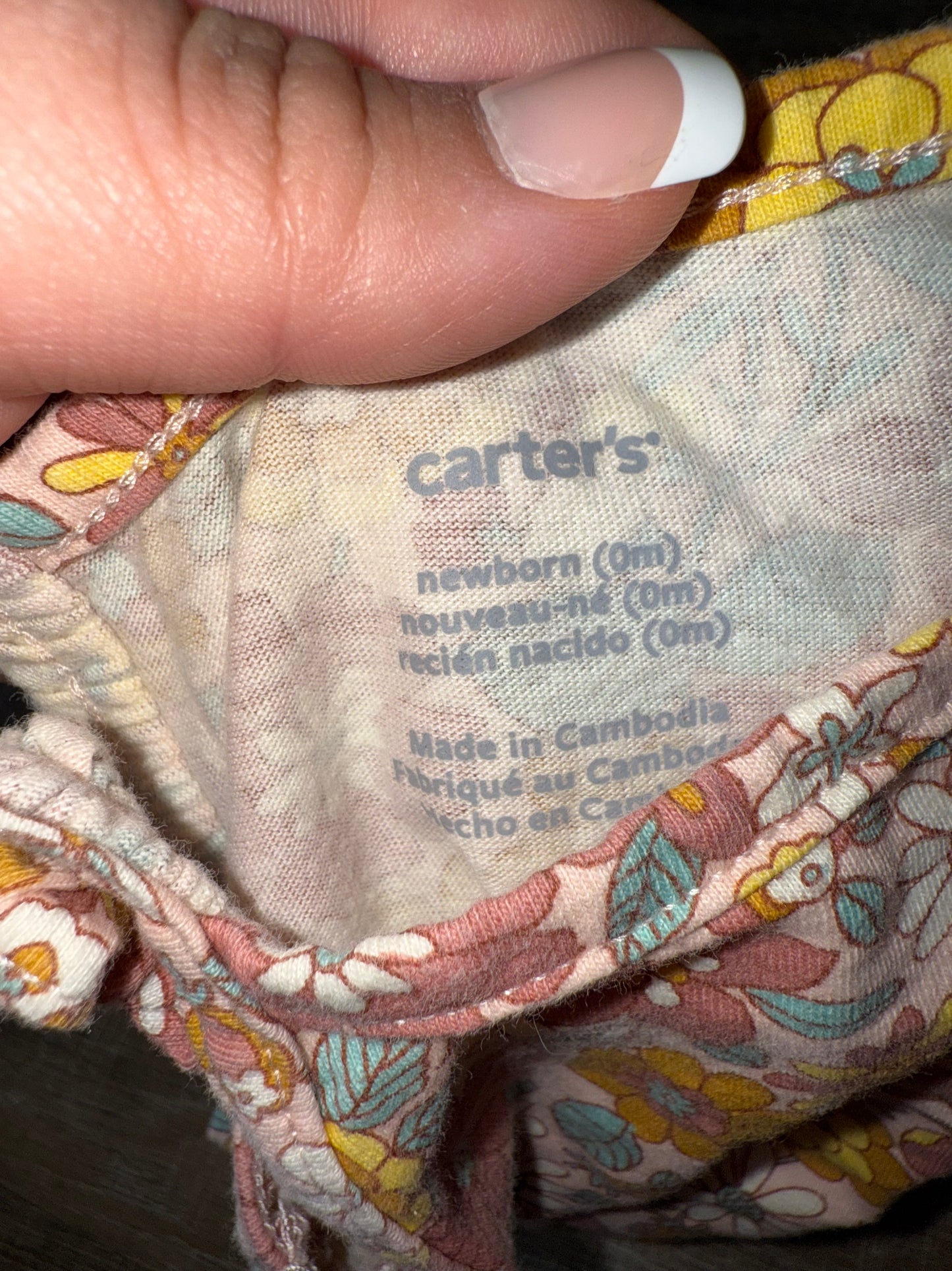 Carters (Newborn) Floral Onesie