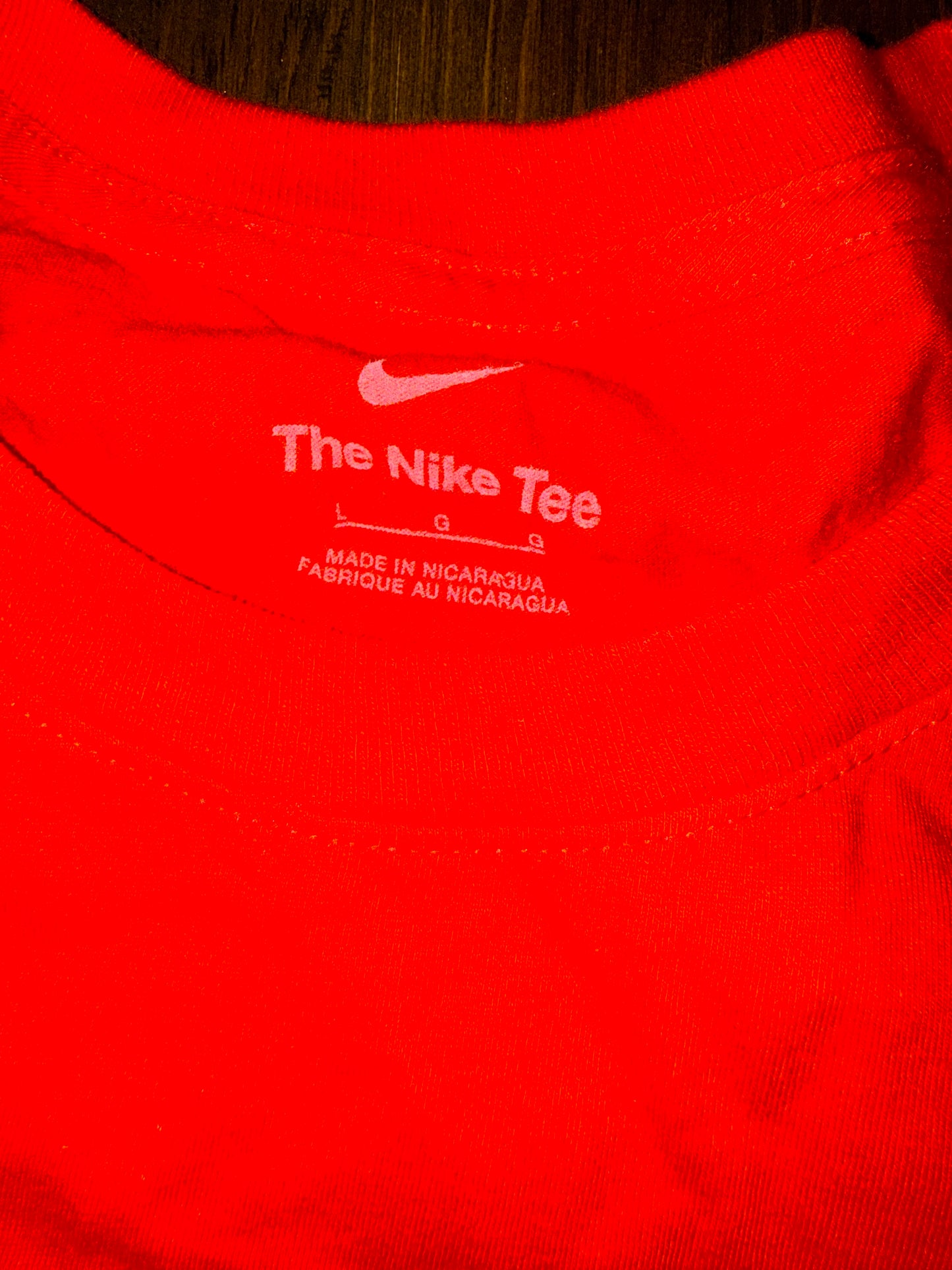 NWT Nike (L) Brand New Red 'Und12Puted 2024 National Champs' Red Ohio State Tee