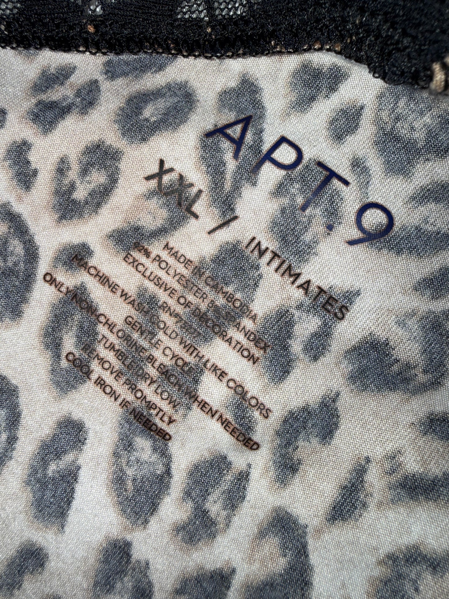 Apt. 9 (XXL) Neutral Cheetah Print Chemise Slip Dress with Lace V-Neck