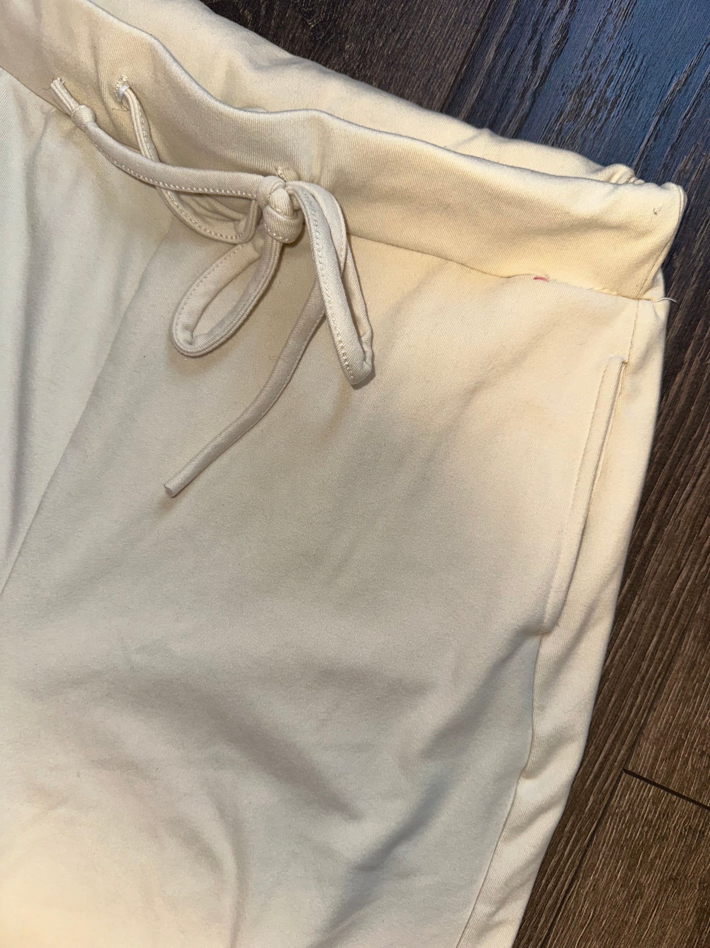 ShoSho (XL) Creme Wide Leg Soft Sweatpants with Pockets