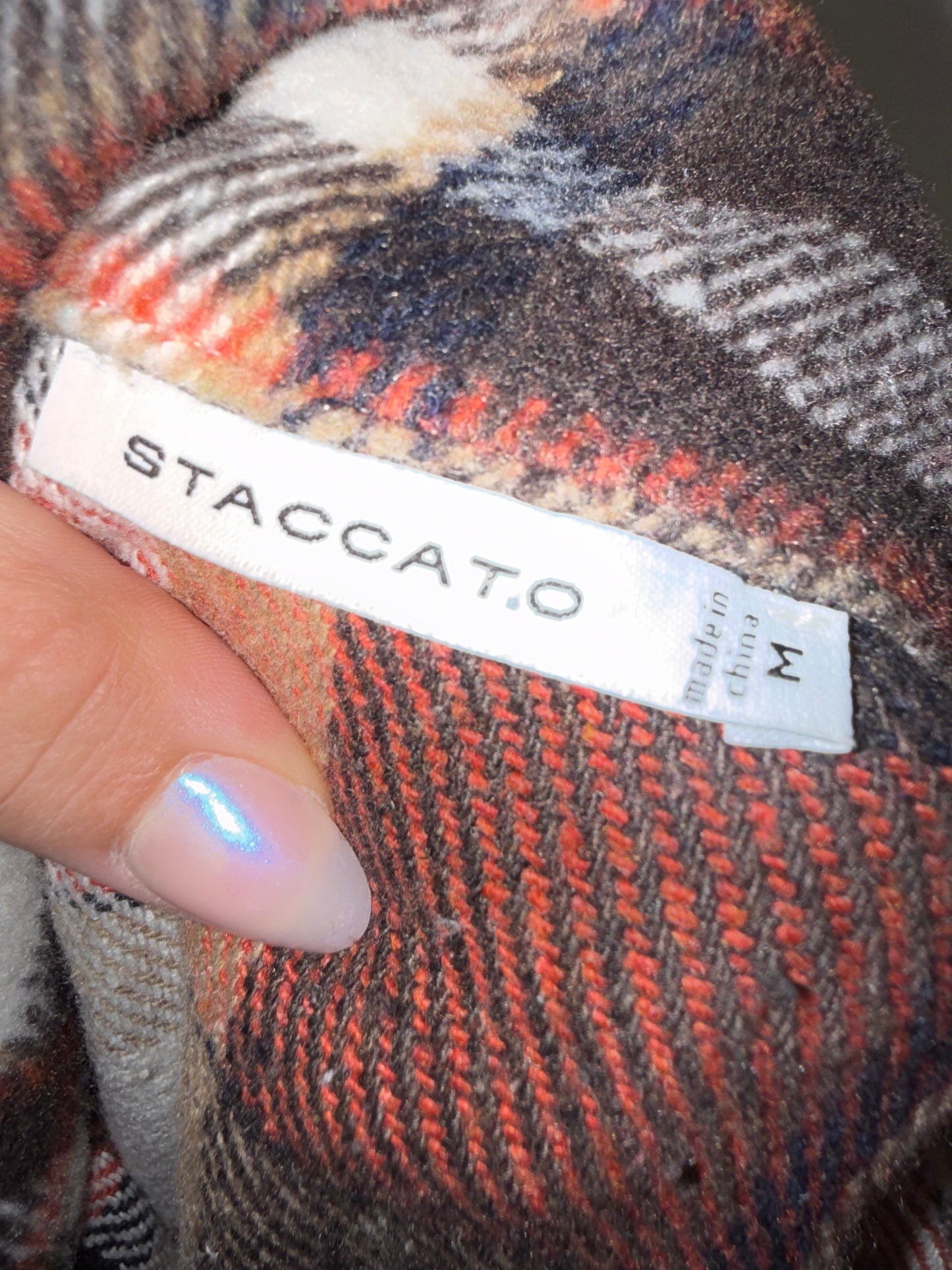 Staccato (Medium) Neutral Plaid Button Up Shacket