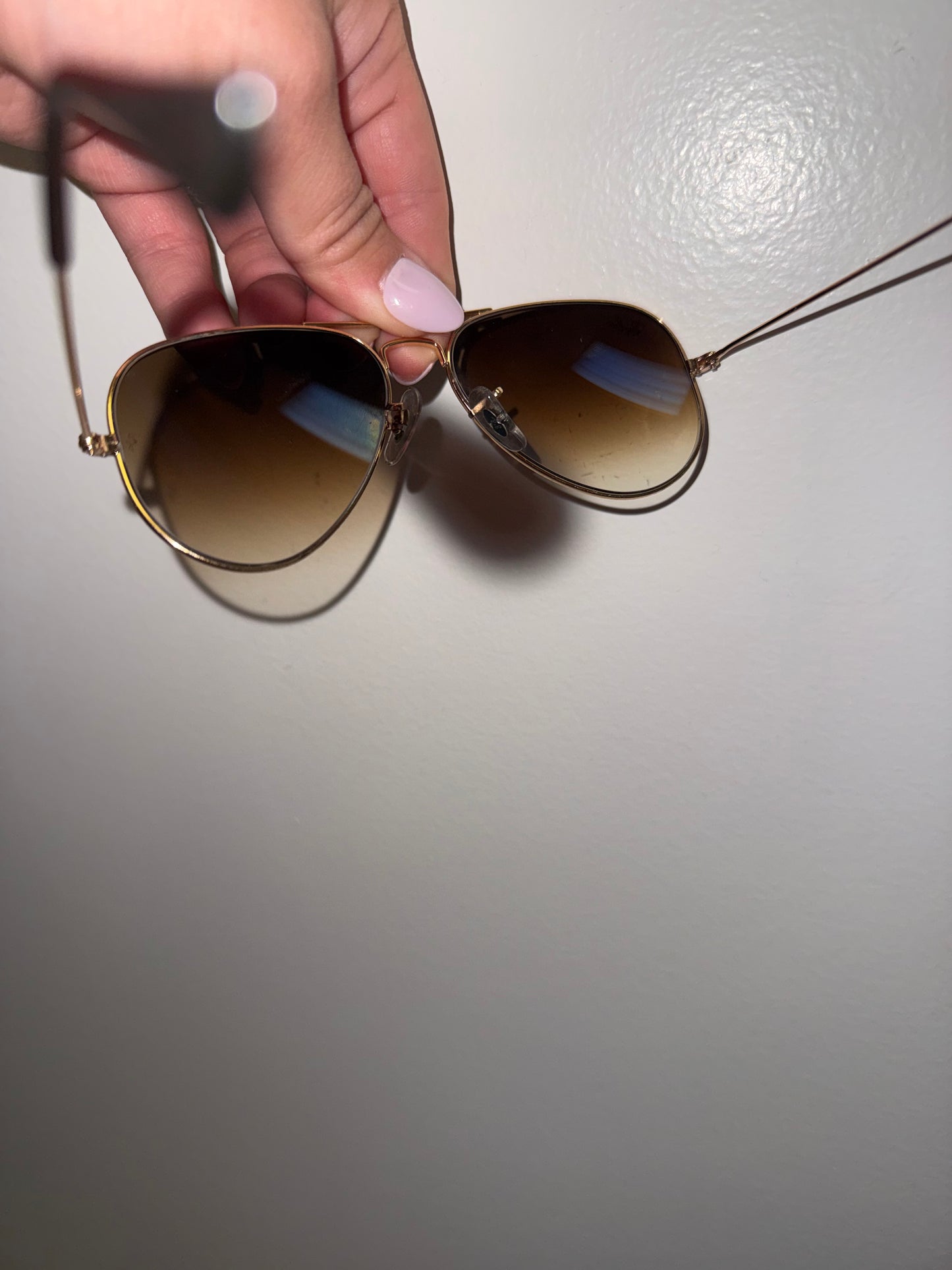 Ray-Ban Gold/Brown Aviator Gradient Sunglasses