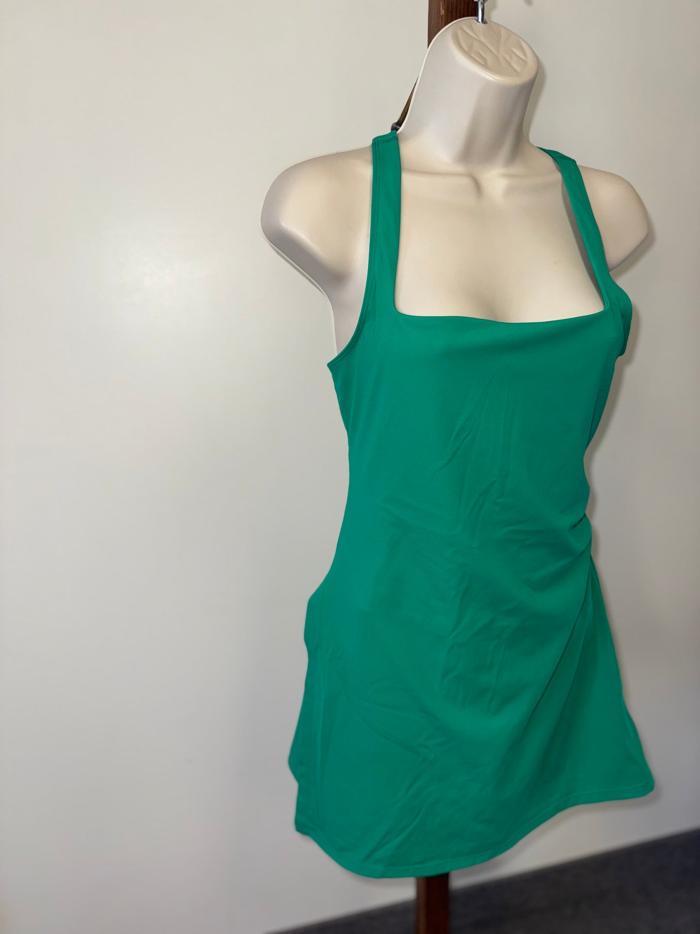 (Small) Green Sporty Smooth Soft Dress with Built in Spandex