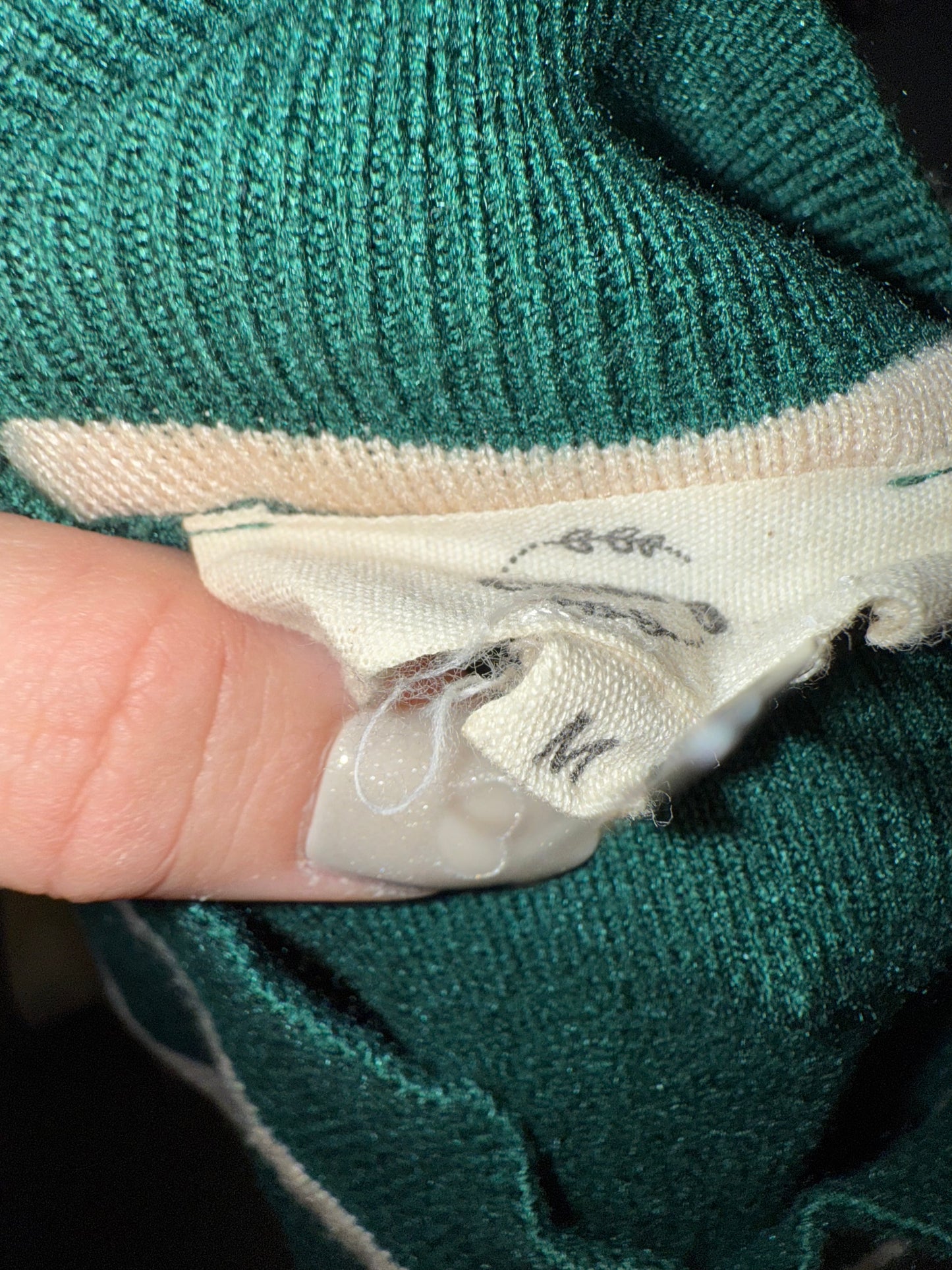 Entro (Medium) Green Sleeveless Turtleneck Soft Knit Sweater Dress w Pockets