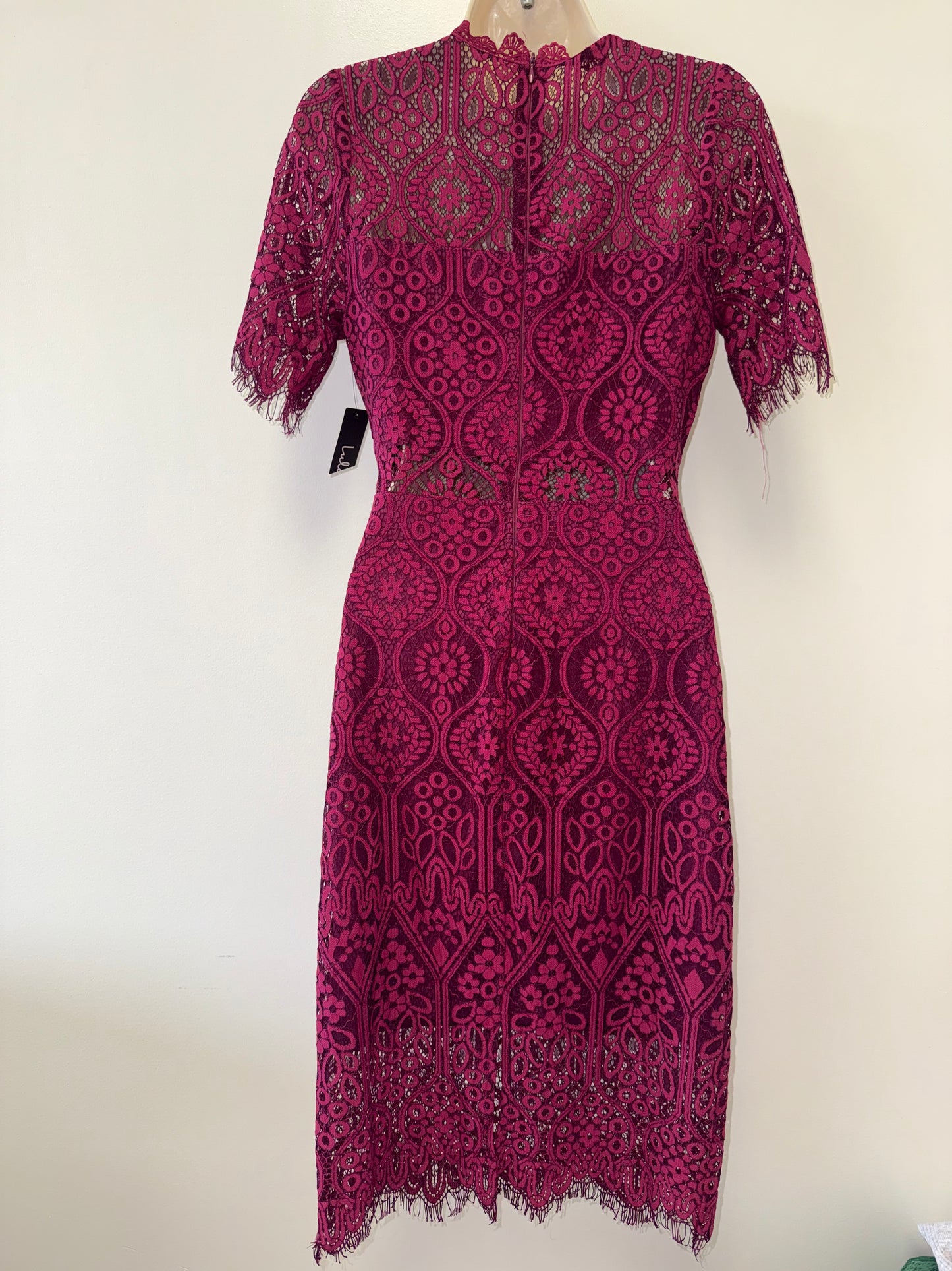 NWT Lulus (Small) Brand New Burgundy Lace Elegant Cocktail Dress