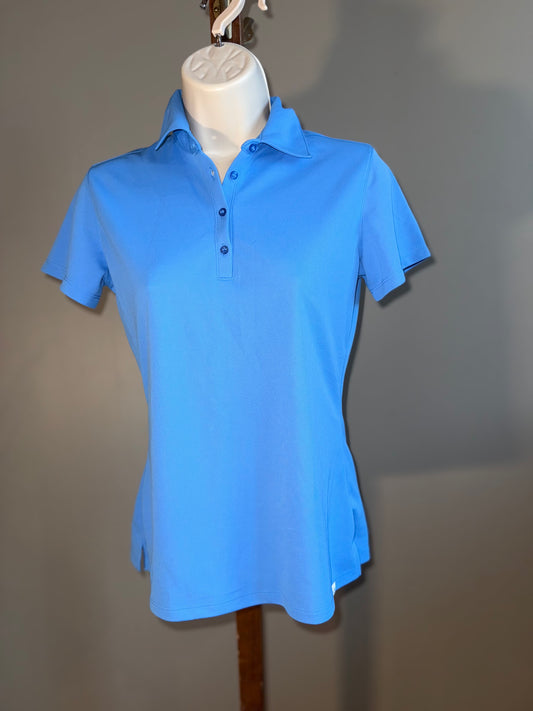 NWT Lady Hagen (XS) Brand New Blue 3/4 Button Up Polo