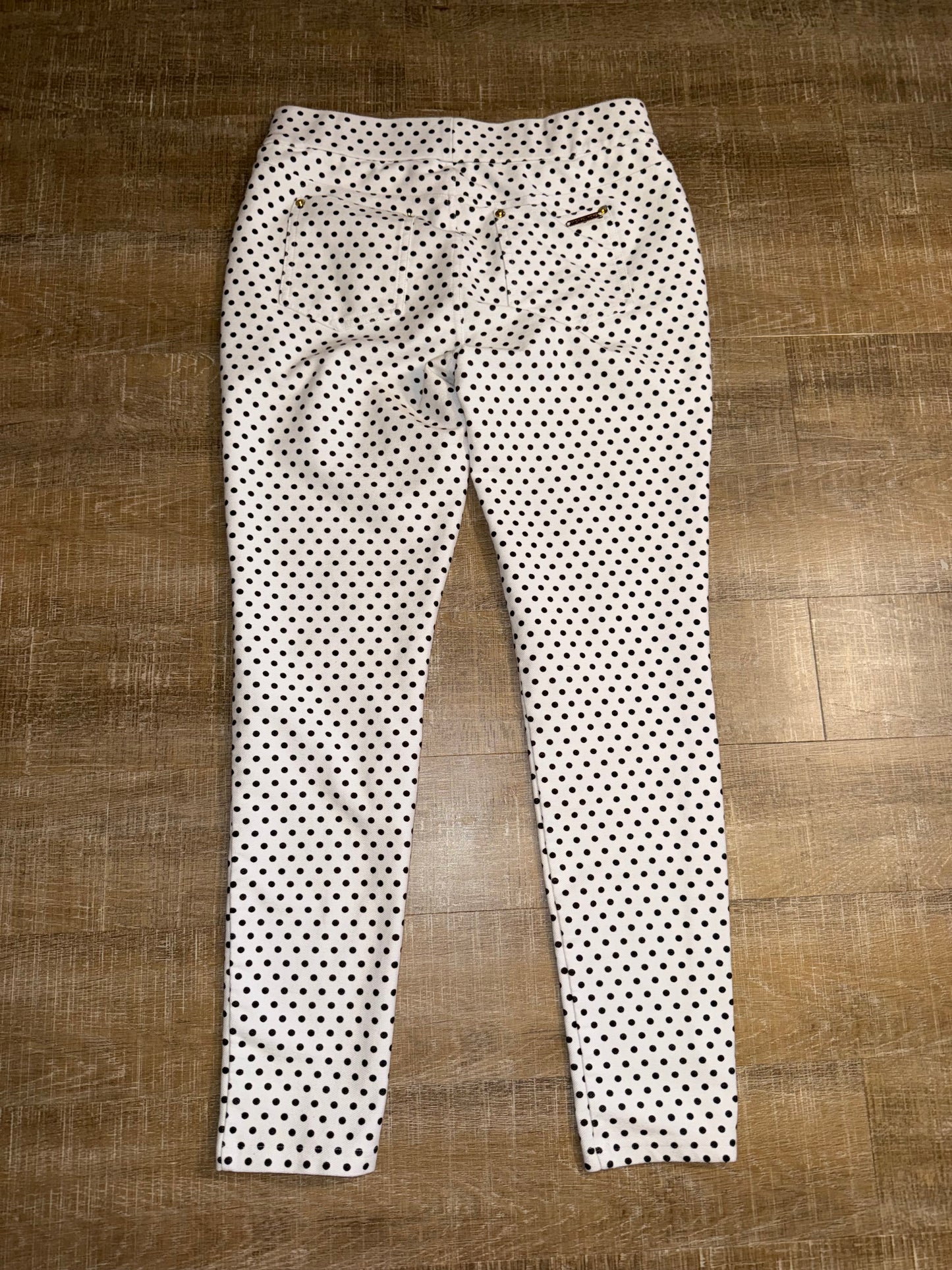 Michael Kors (Medium) Black & White Polka Dotted Skinny Dress Pants w Stretch