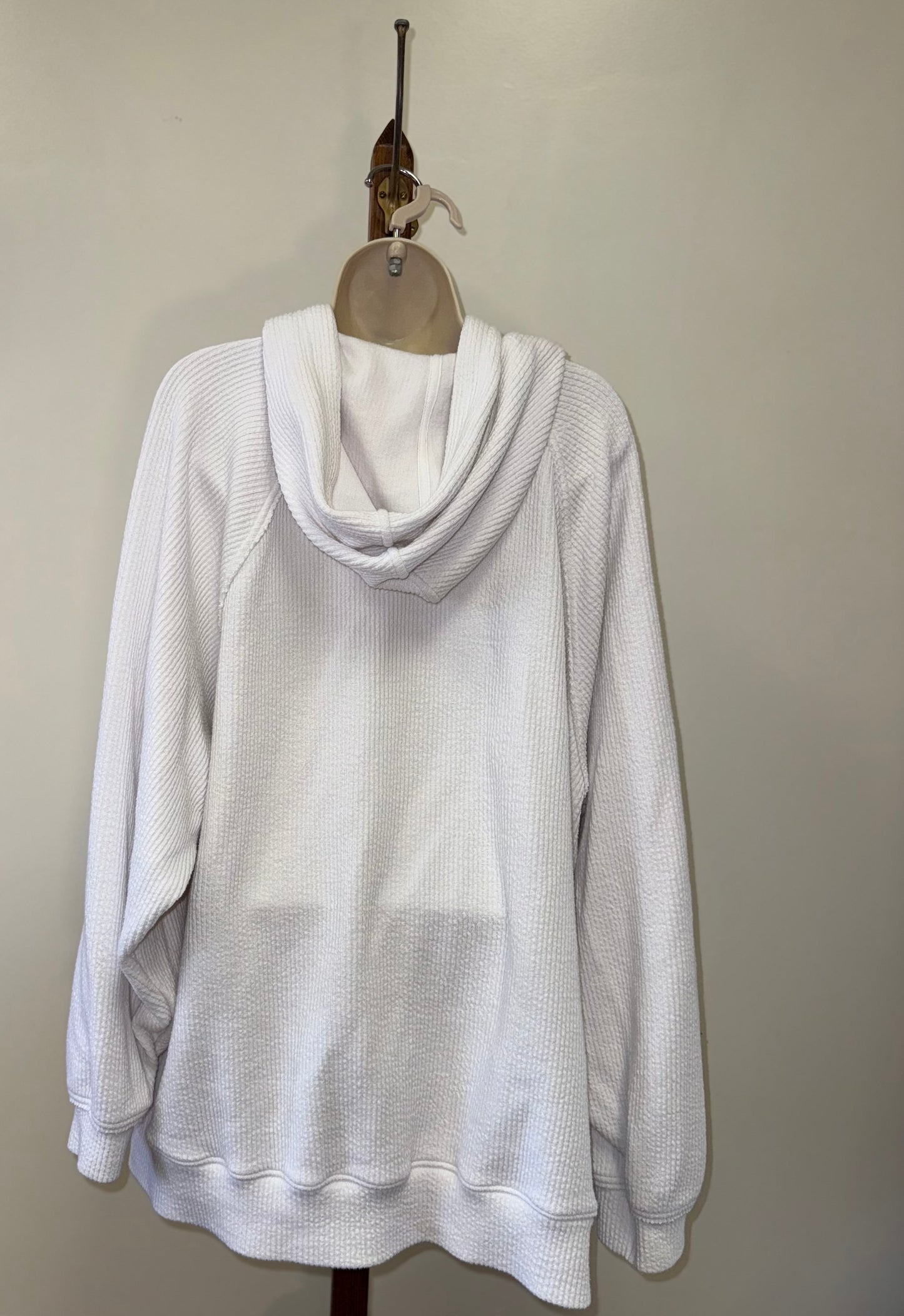 Aerie (XL) White Waffle Knit Full Zip Up Jacket