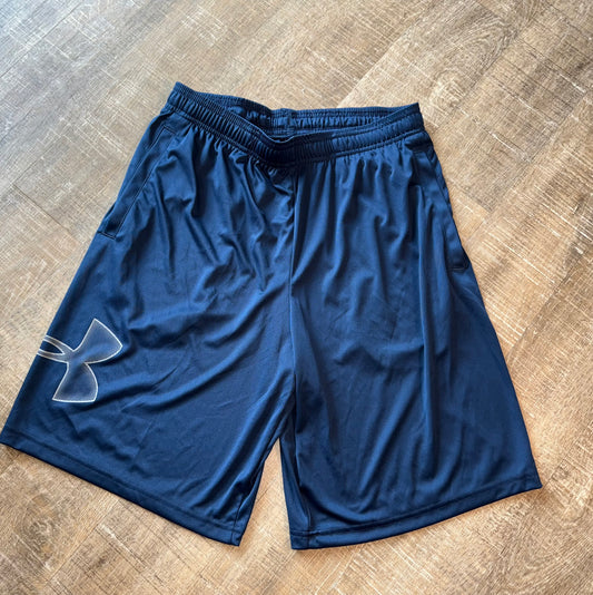 Under Armour (Medium) Navy Blue Loose Fit Sporty Shorts
