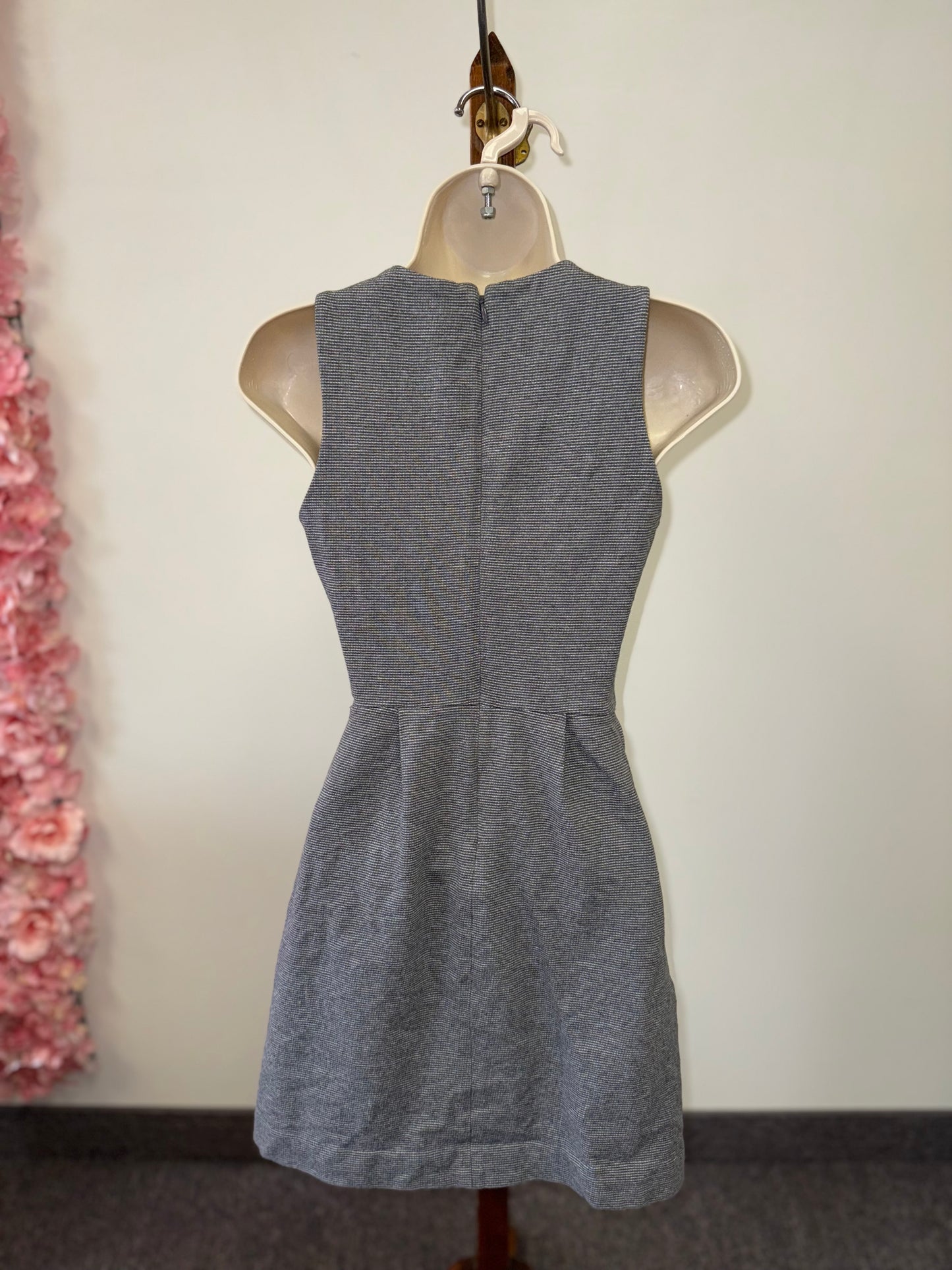 Madewell (XXS) Grey//White Knit Sleeveless Dress with Pockets