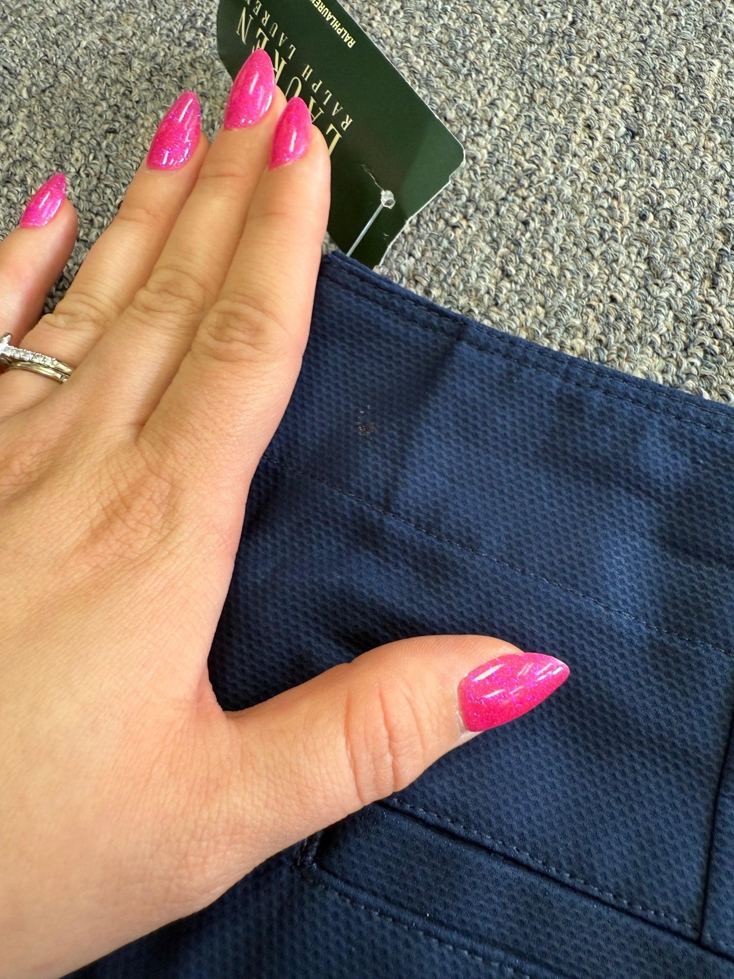 NWT Polo By Ralph Lauren (4) Brand New Navy Blue Dress Shorts with Buttoned Side