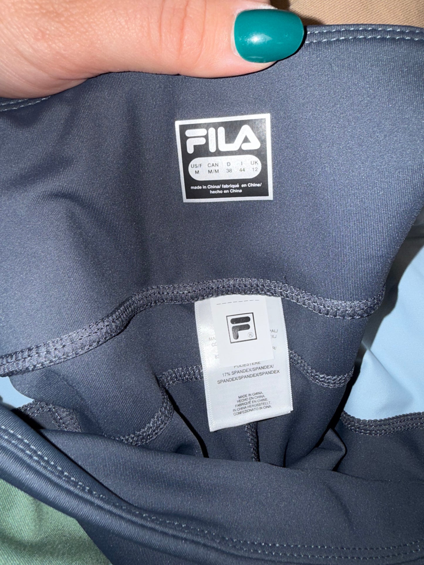 Fila (Medium) Blue/White Biker Shorts with Pockets