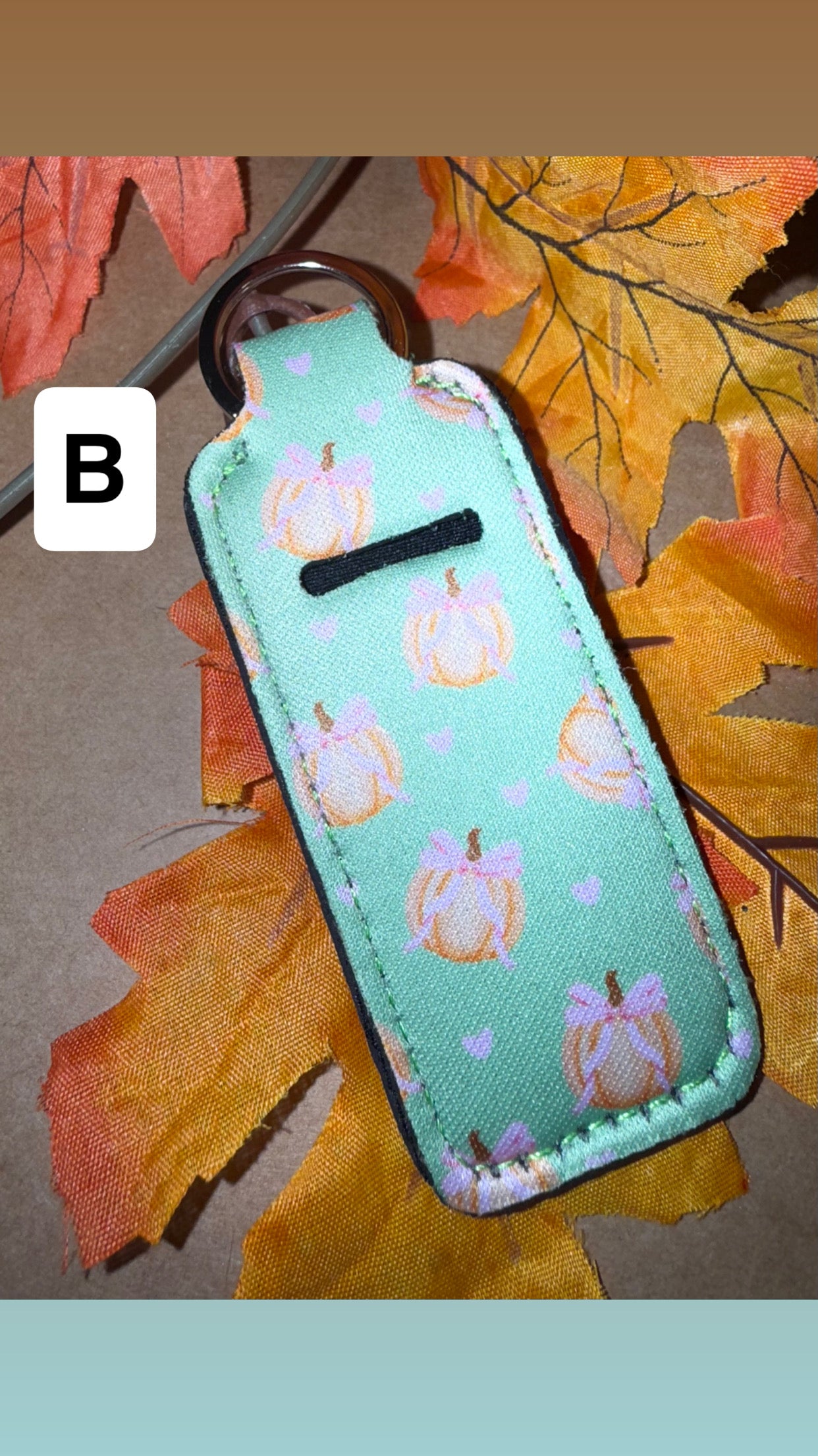 1 Fall Themed Chapstick Holder Keychain