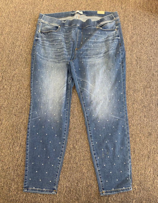 NWT Lane Bryant (26 Long) Brand New High Rise Pull On Jegging Jeweled Jeans