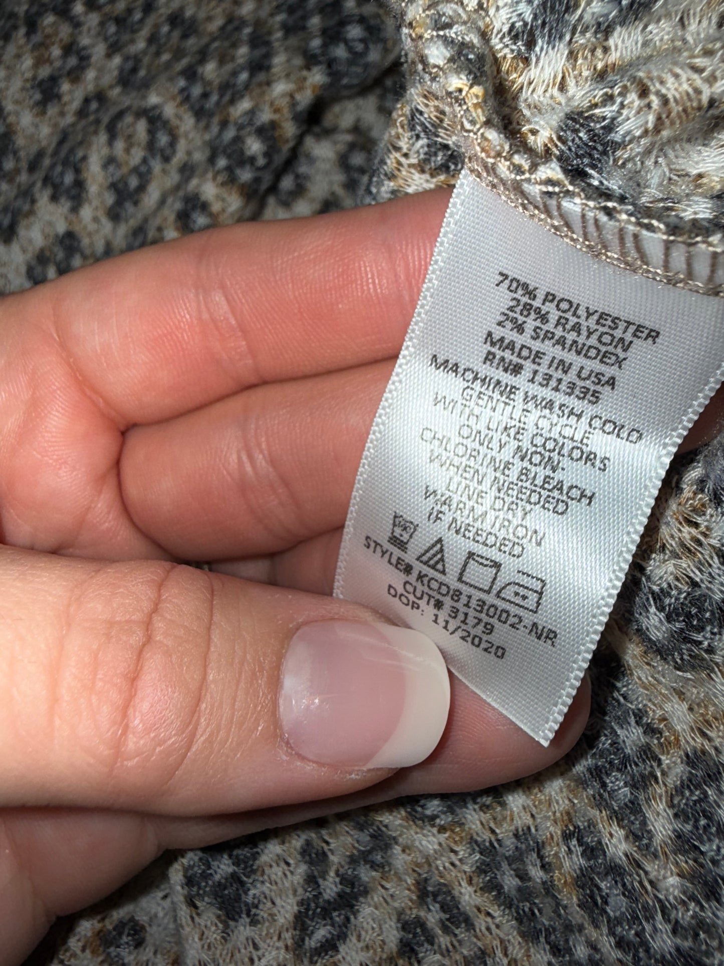 Socialite Curve (2X) Neutral Cheetah Print Waffle Knit Long Cardigan w Pockets