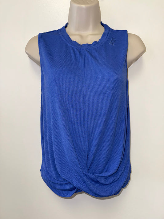 DKNY Sport (Medium) Blue Ribbed Cropped Tank Top