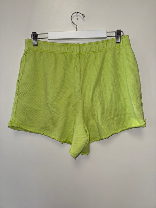 Aerie (Large) Neon Green Cut Off Sweat Shorts with Pockets