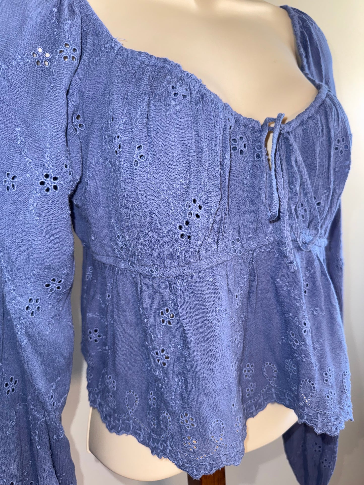 NWT Hollister (Medium) Brand New Blue Cropped Blouse