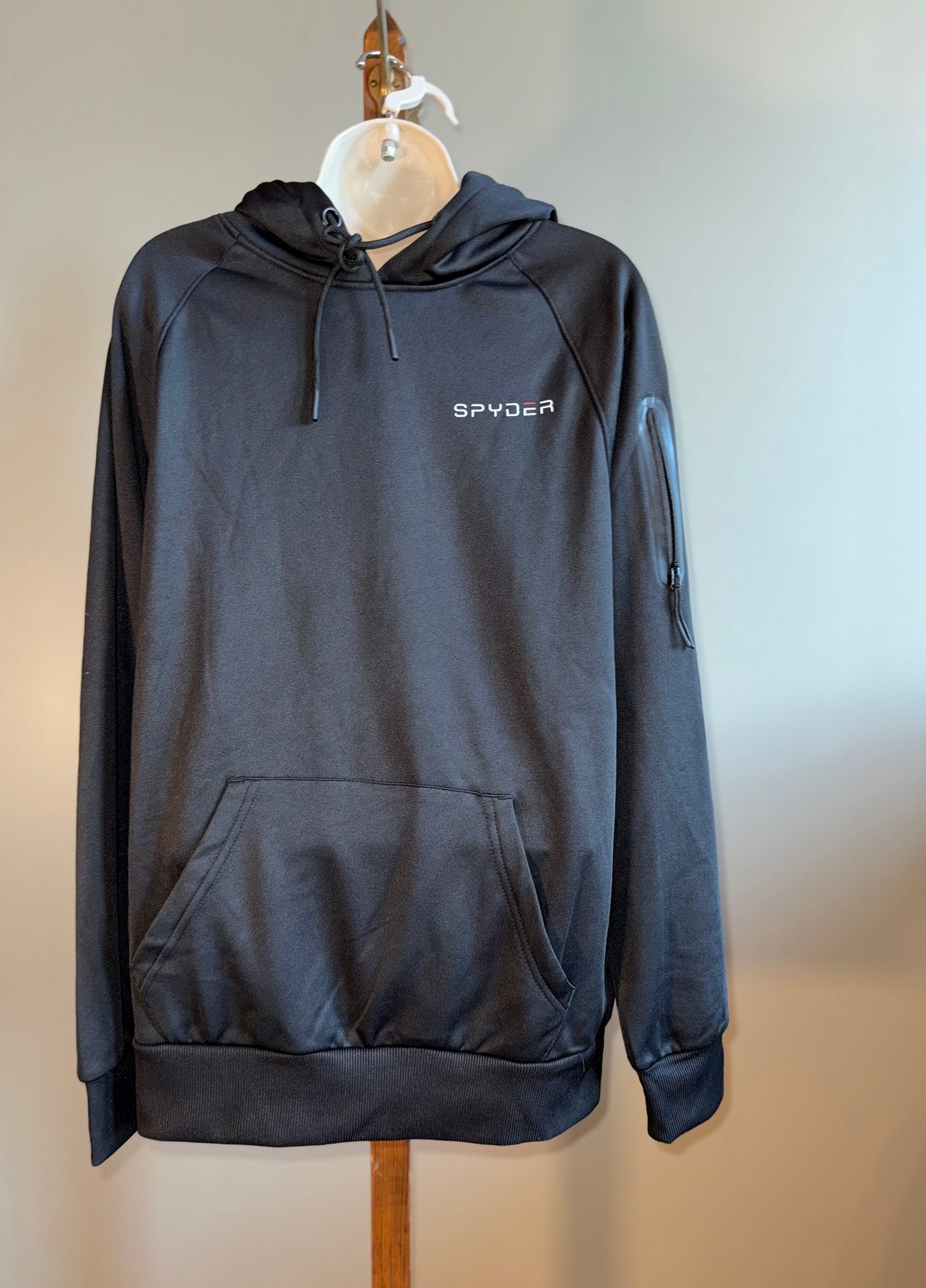 NWT Spyder (Small) Brand New Black Hoodie with Zipped Pocket on Sleeve