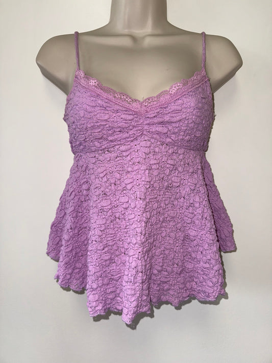 Urban Outfitters (Small) Purple Textured Cropped Tank Top