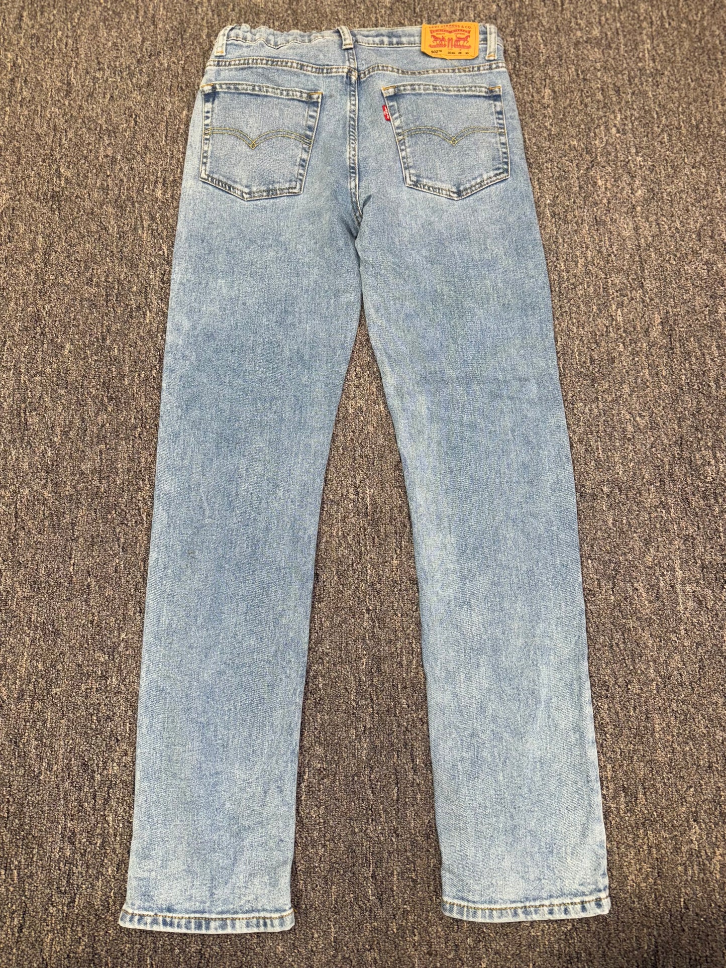 Levis (16) Light Wash Denim 502 Regular Taper Jeans with Adjustable Waist