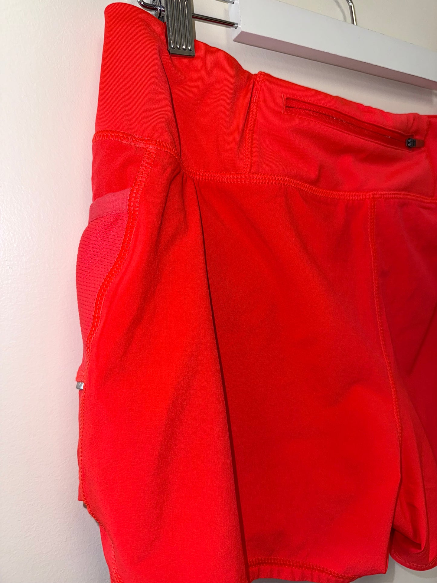 Athleta (Large) Orange Sporty Shorts with Reflective Details