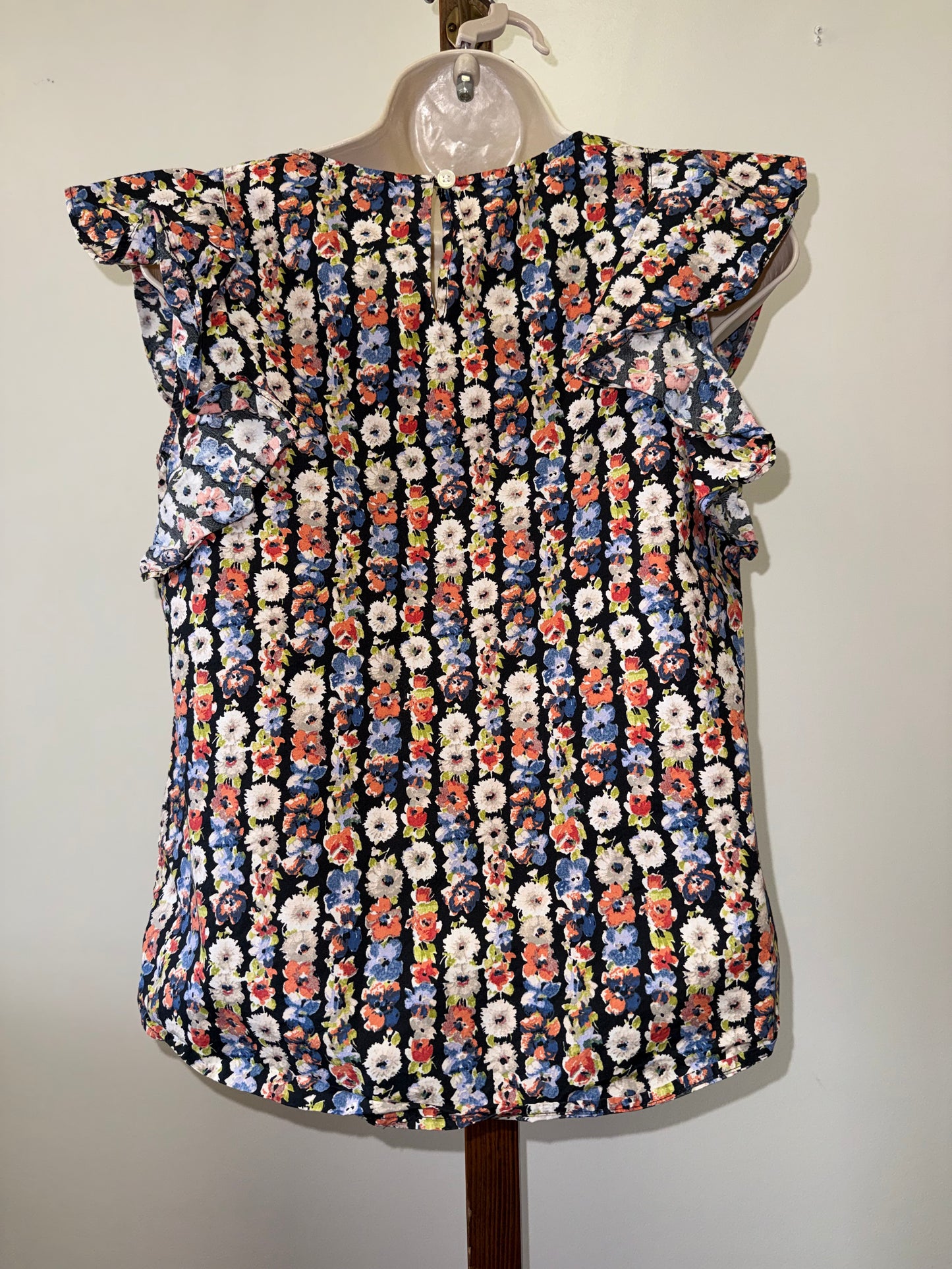 Mercantile By J. Crew (0) Colorful Lightweight Blouse with Ruffled Sleeves