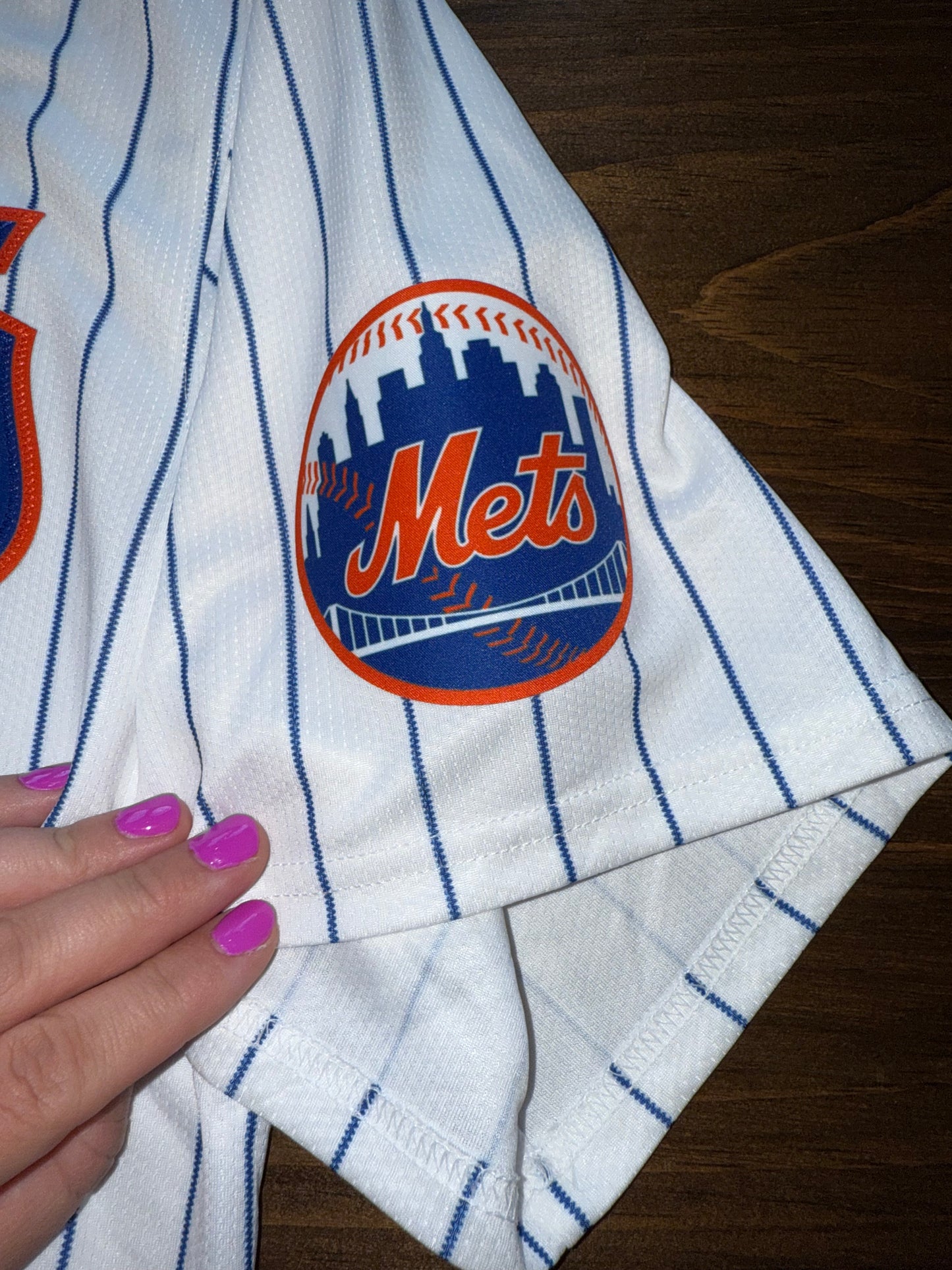 NWT Nike (Medium) Brand New Mets McNeil #1 Striped Baseball Jersey