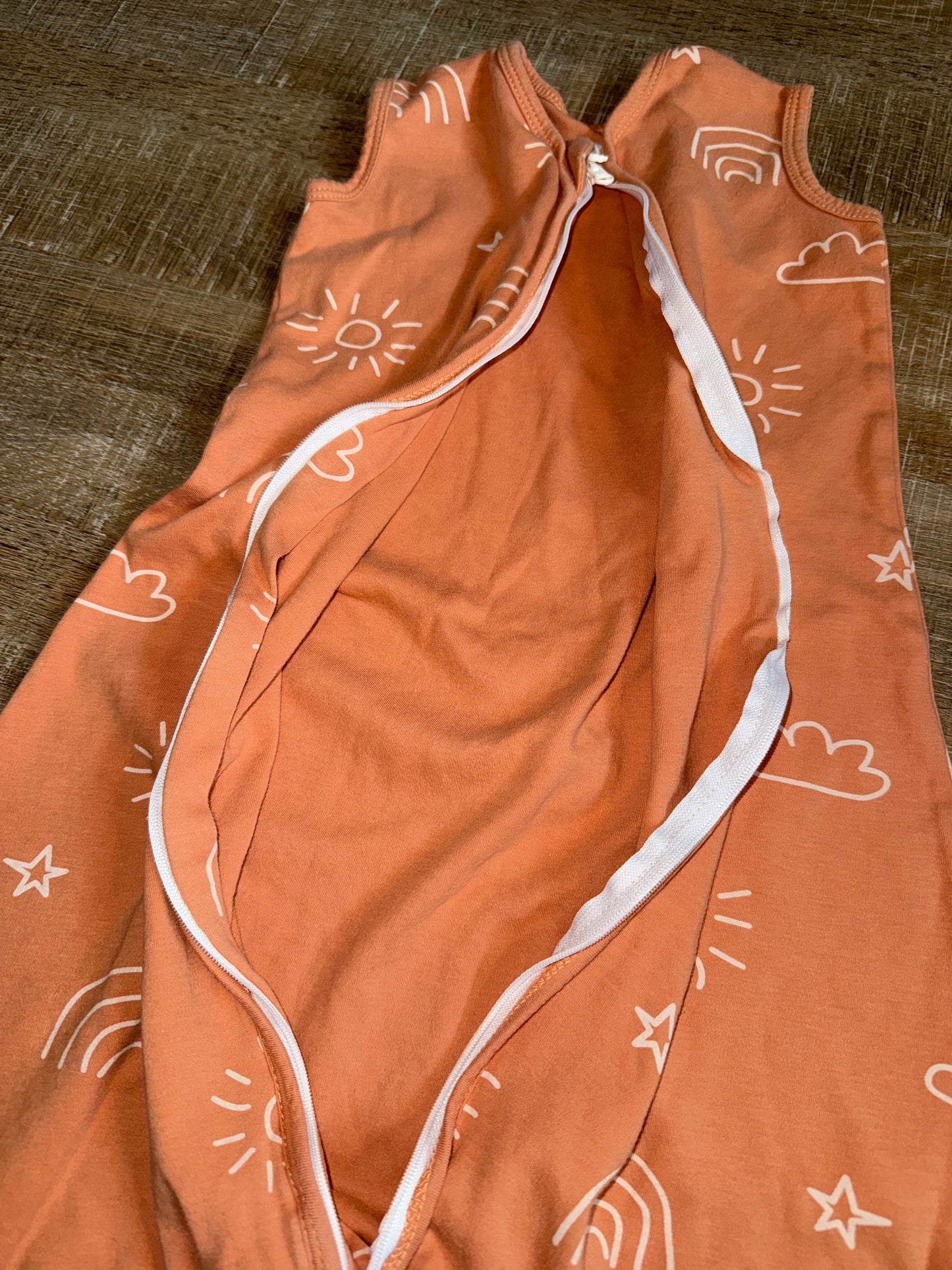 Yoofoss (0-6 Months) Orange Rainbow/Stars Pattern Sleep Sack